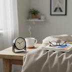 Réveil Analogique Trotteuse Silencieuse en Métal