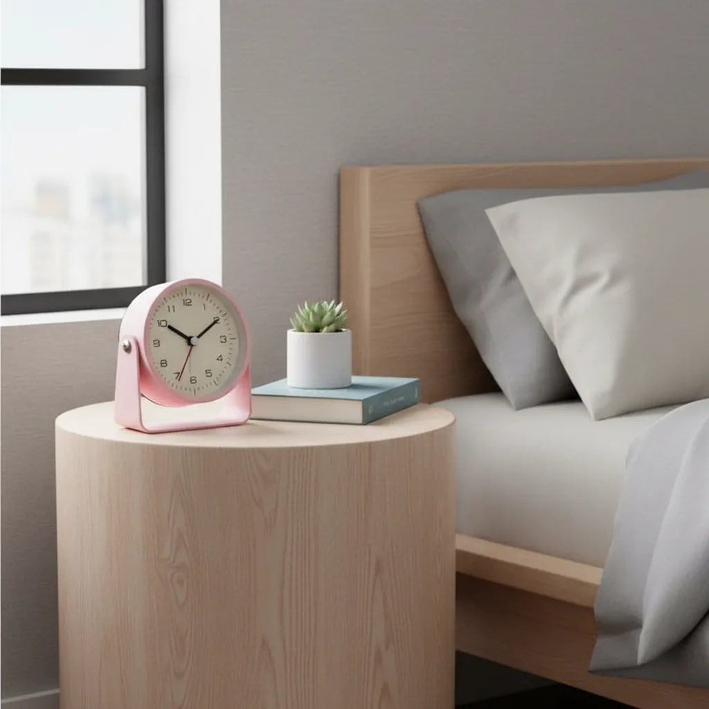 Réveil Analogique Trotteuse Silencieuse en Métal