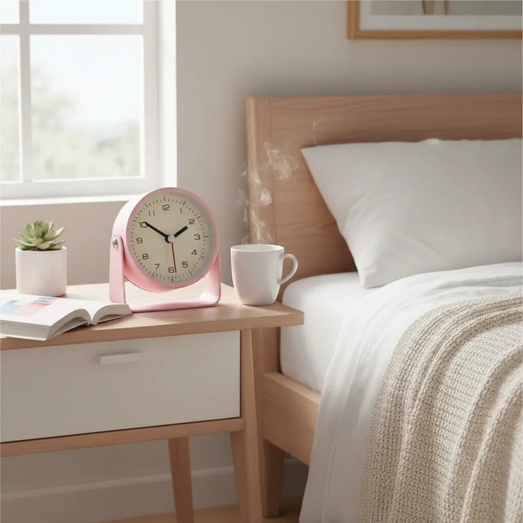 Réveil Analogique Trotteuse Silencieuse en Métal