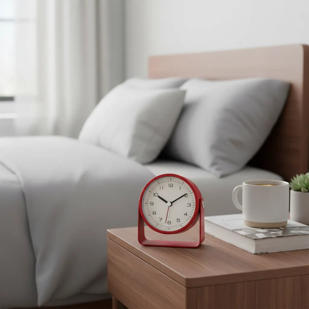 Réveil Analogique Trotteuse Silencieuse en Métal