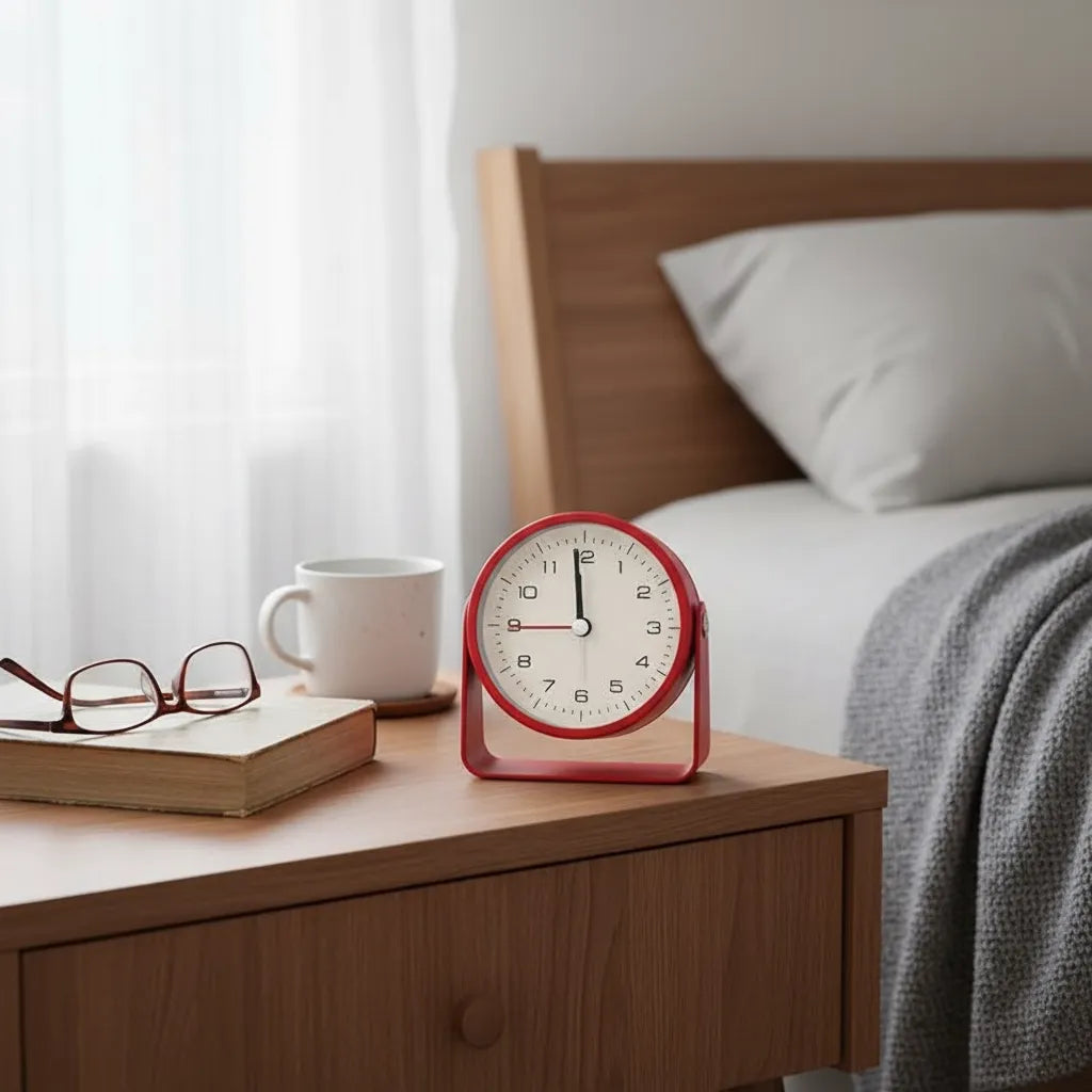 Réveil Analogique Trotteuse Silencieuse en Métal