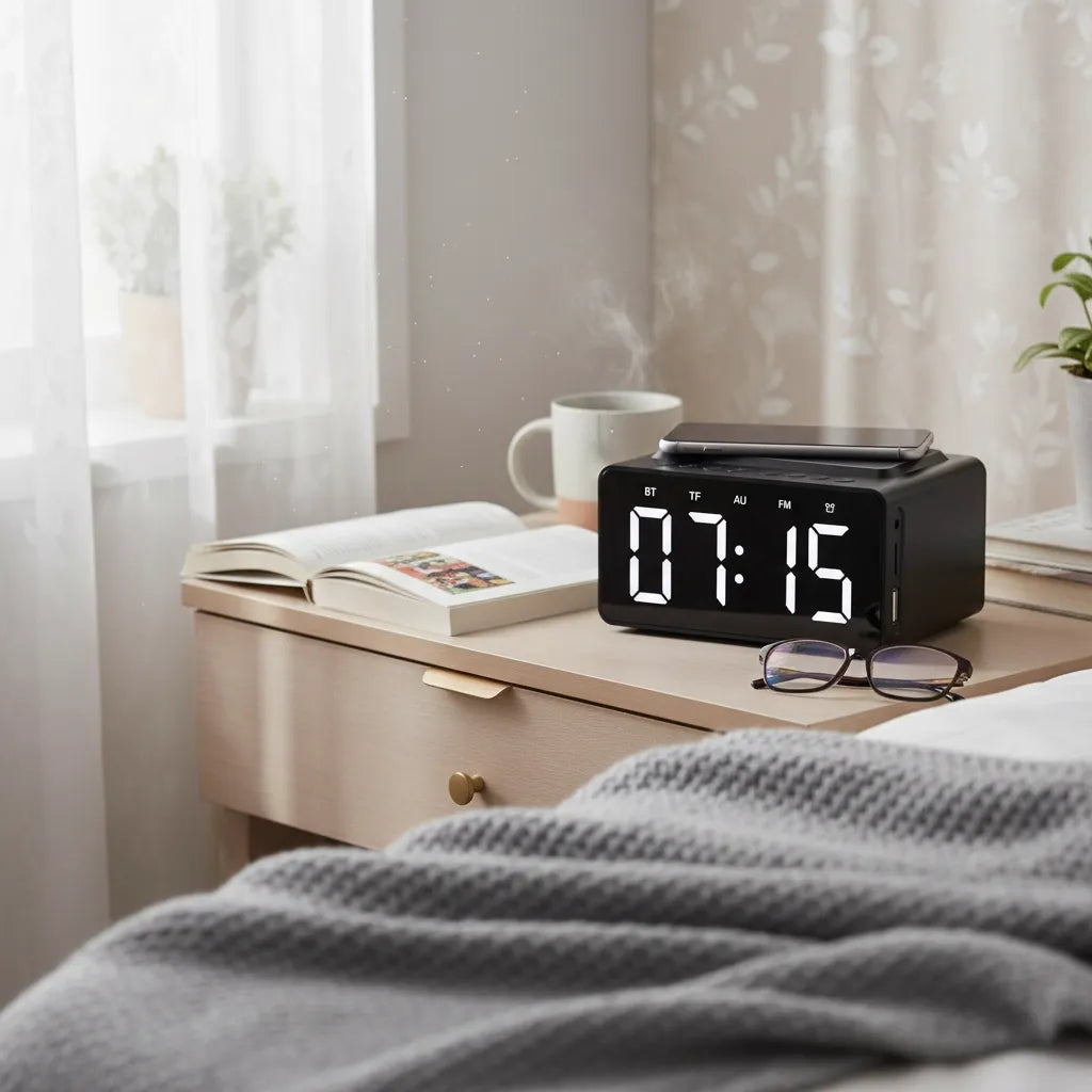 Réveil Bluetooth Enceinte Miroir