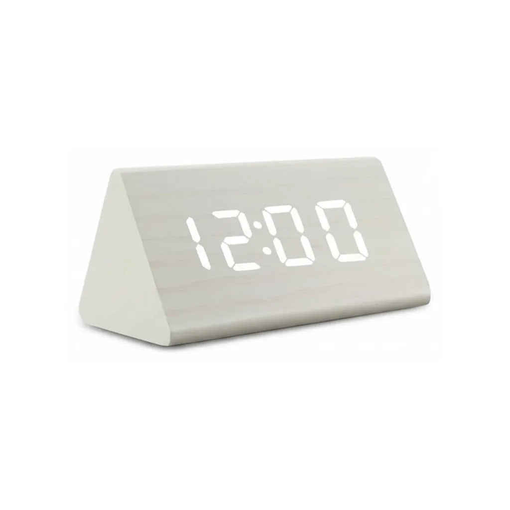 Réveil Bois Blanc Numérique