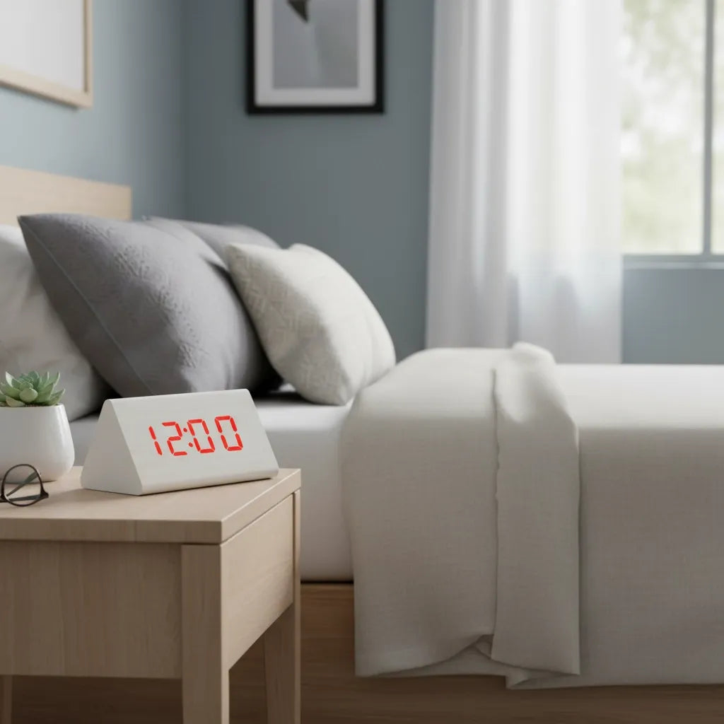 Réveil Bois Blanc Numérique