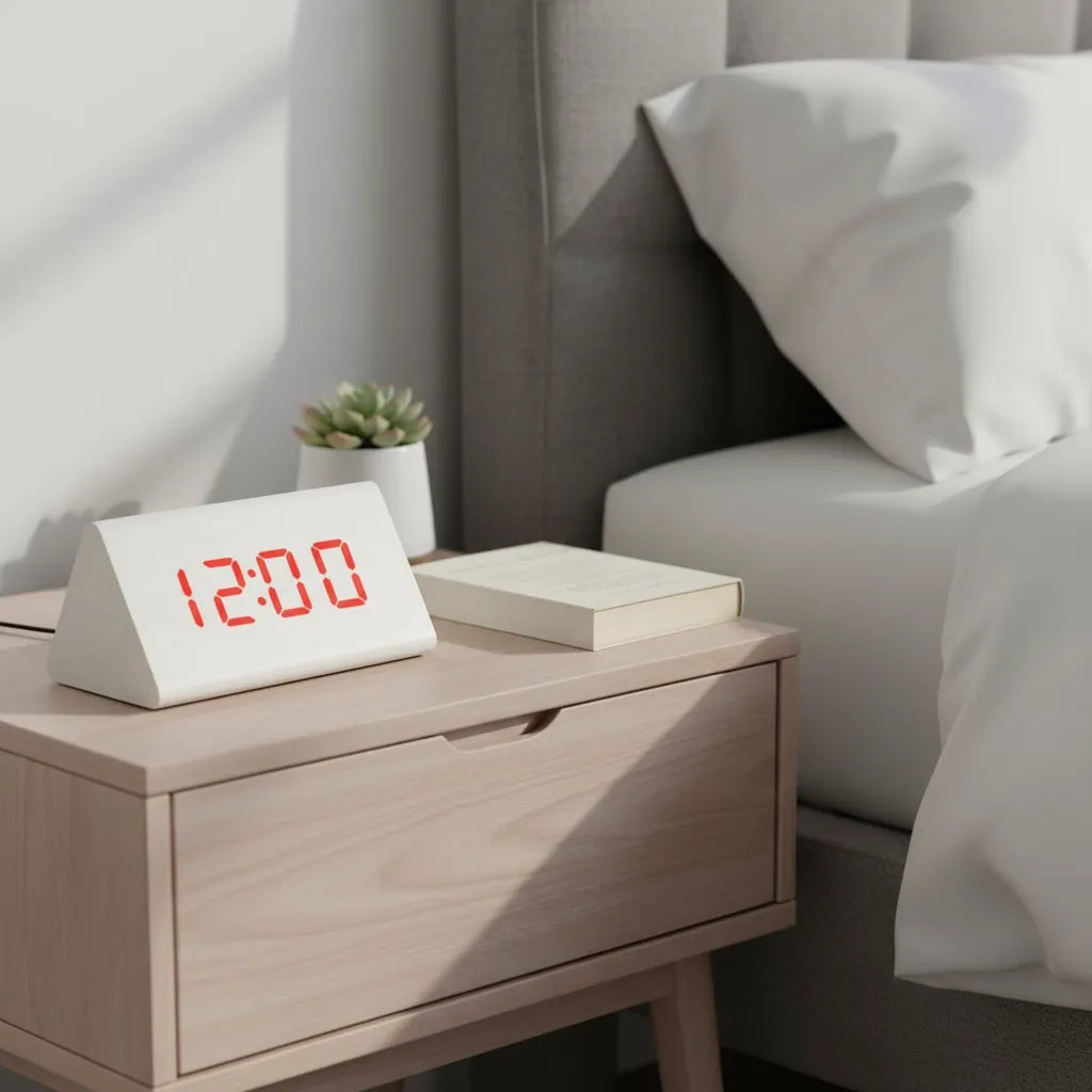 Réveil Bois Blanc Numérique