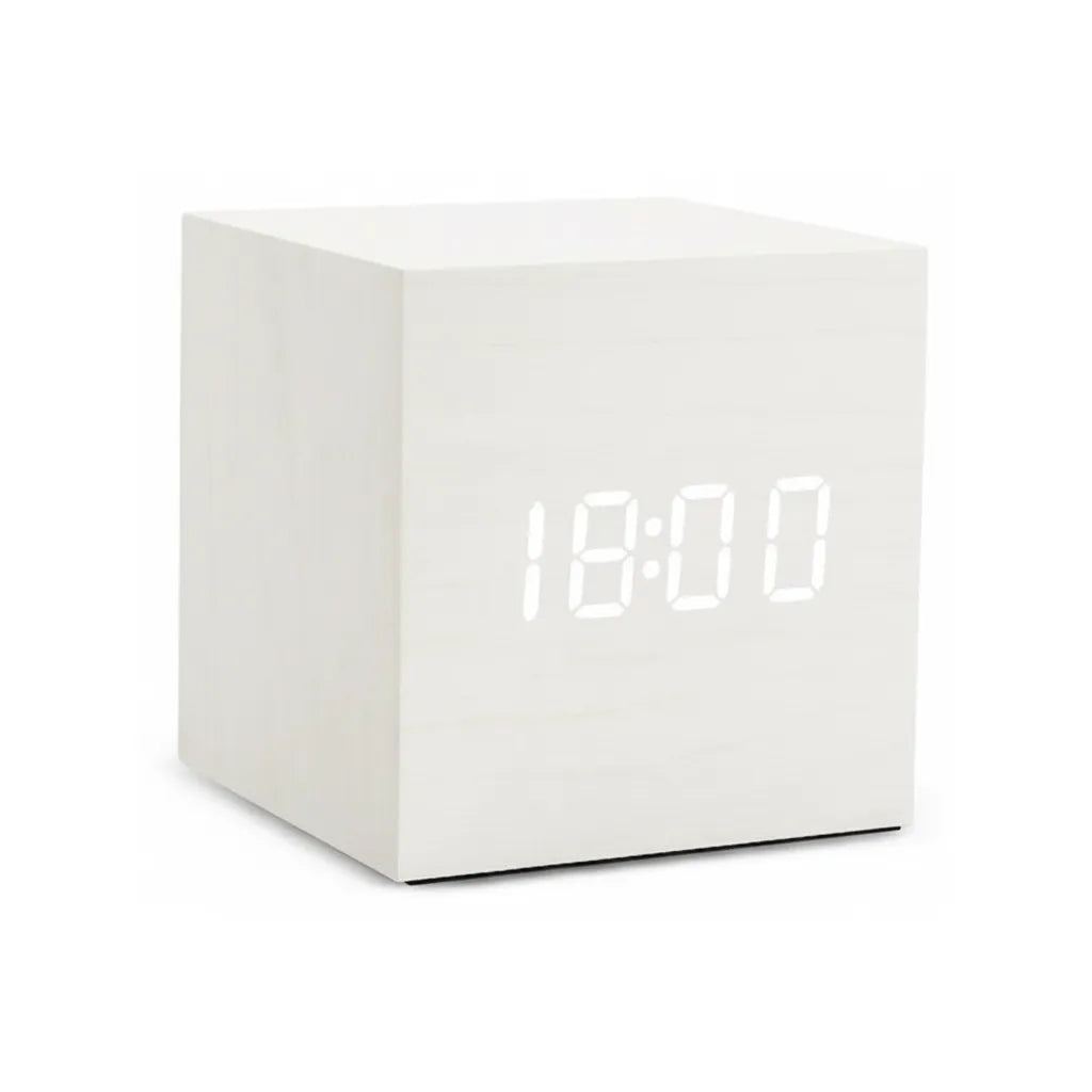 Réveil Bois Cube Numérique