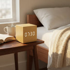 Réveil Bois Cube Numérique