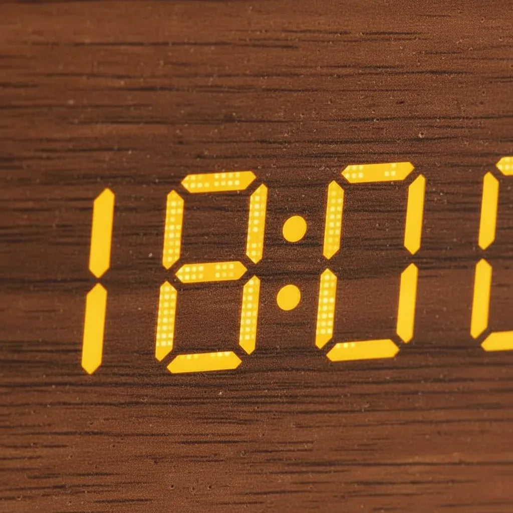 Réveil Bois Cube Numérique