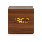 Réveil Bois Cube Numérique