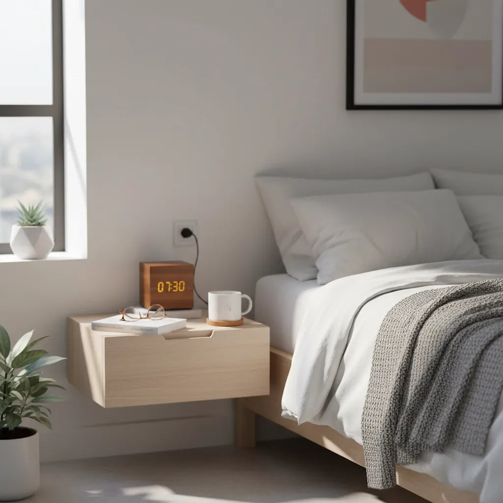 Réveil Bois Cube Numérique