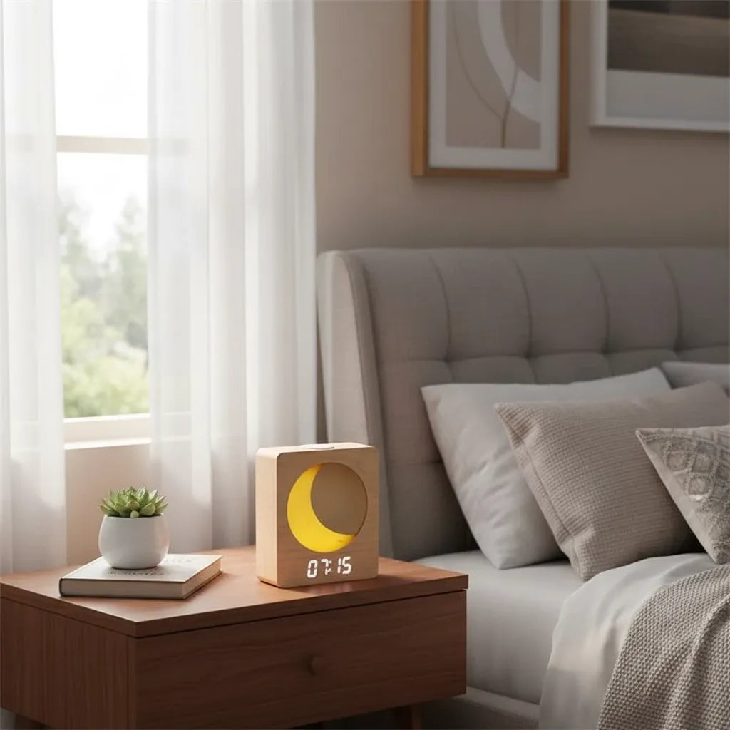 Réveil Bois Design Numérique