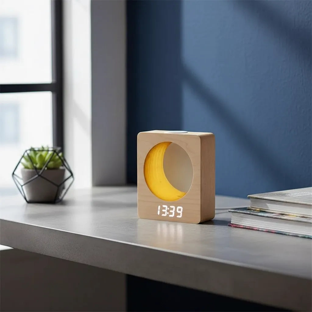 Réveil Bois Design Numérique