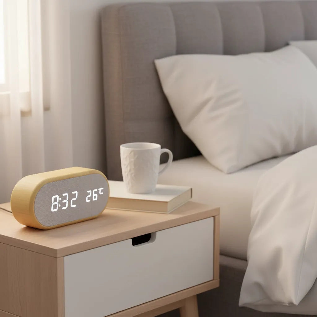 Réveil Bois Led Température Numérique