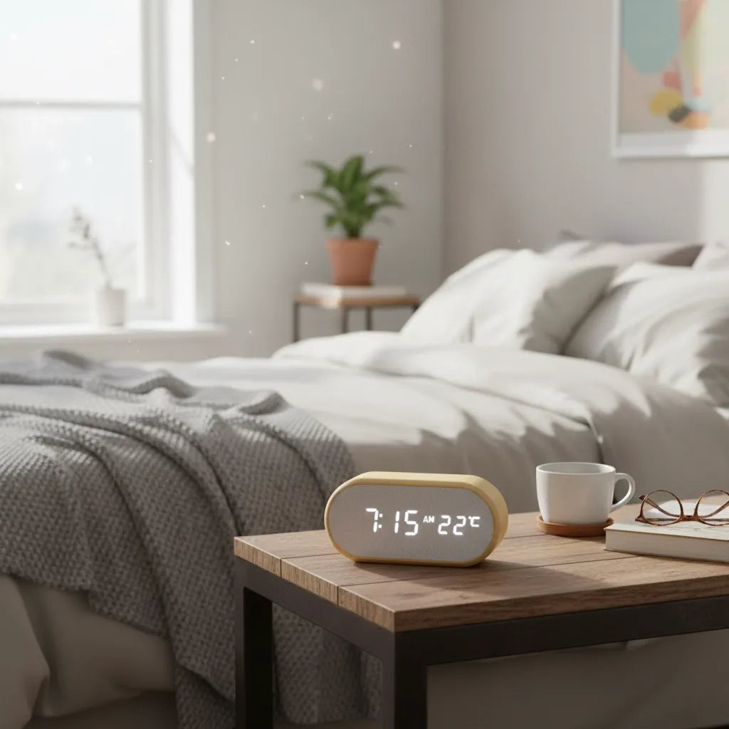 Réveil Bois Led Température Numérique