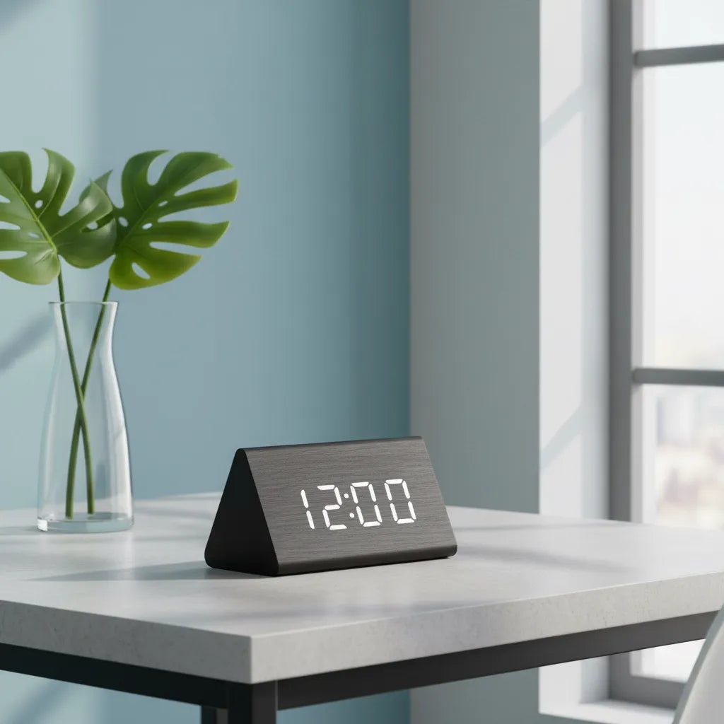Réveil Bois Noir Numérique
