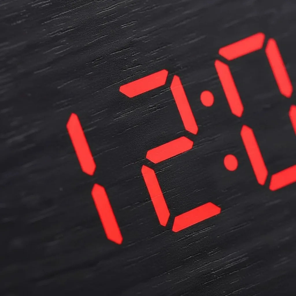 Réveil Bois Noir Numérique