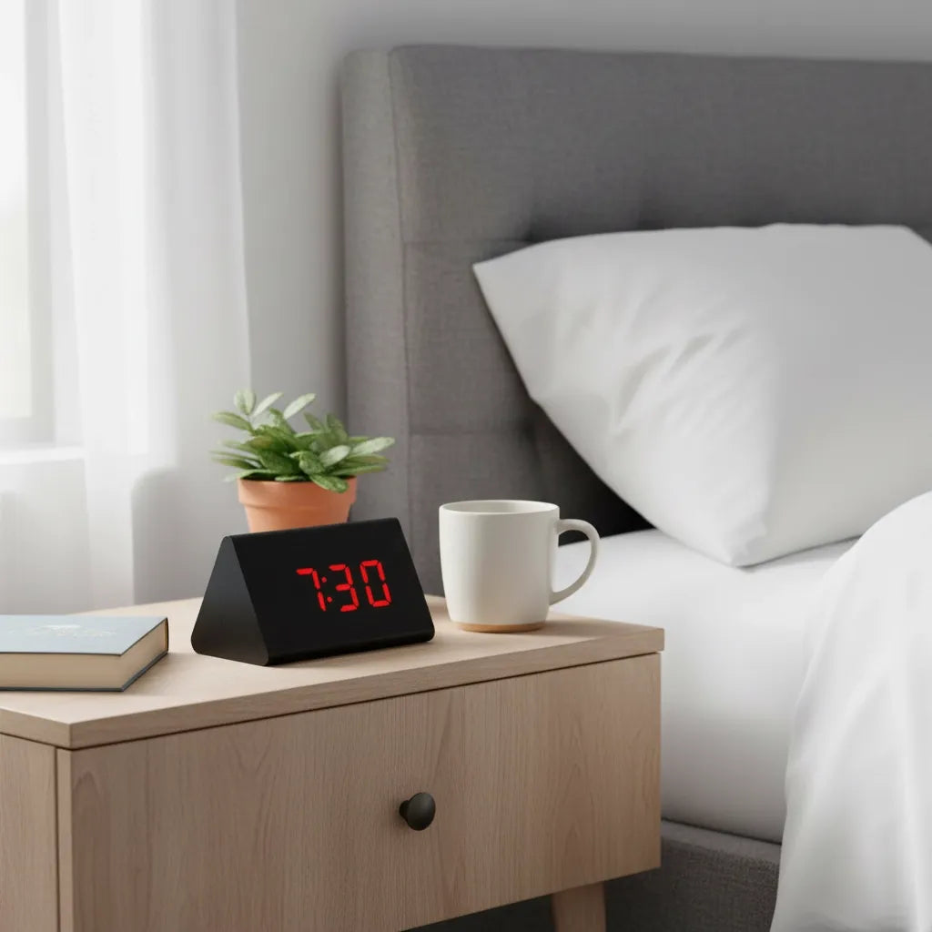 Réveil Bois Noir Numérique