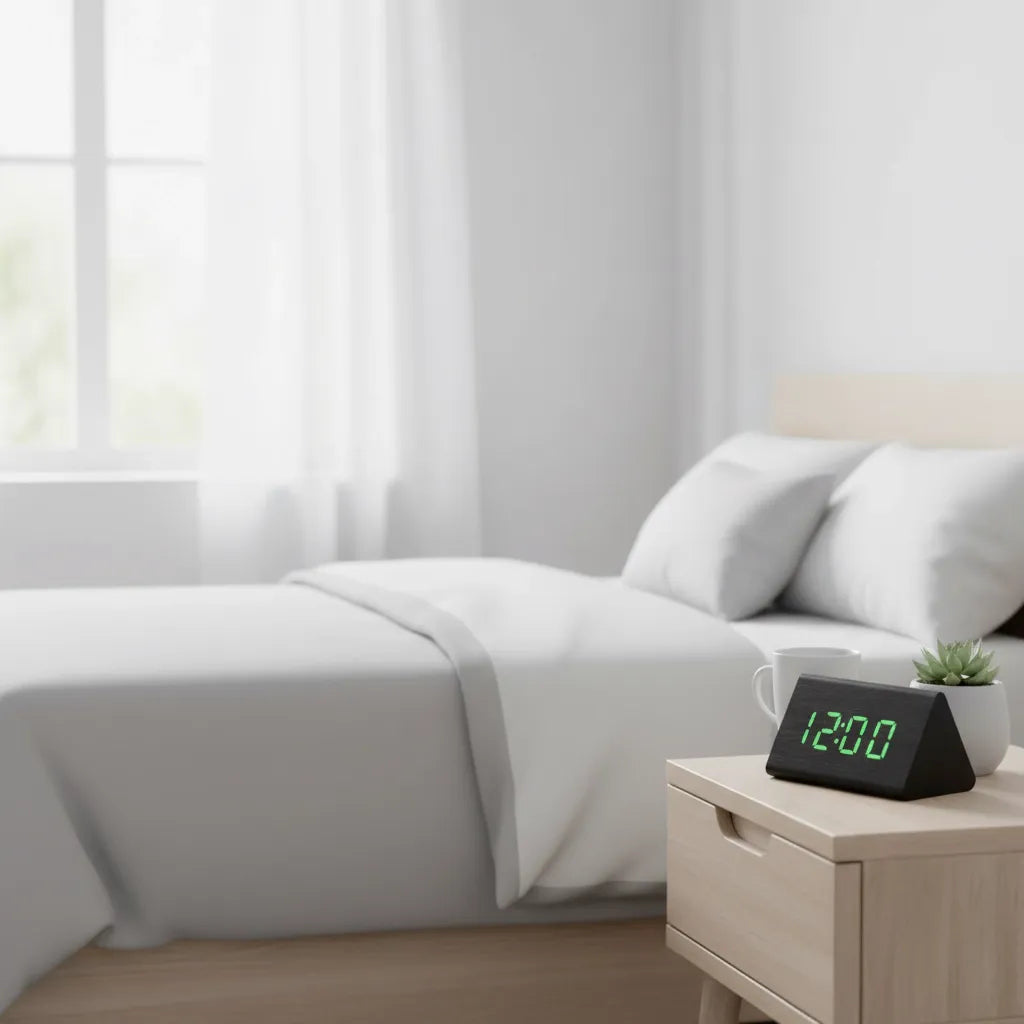 Réveil Bois Noir Numérique