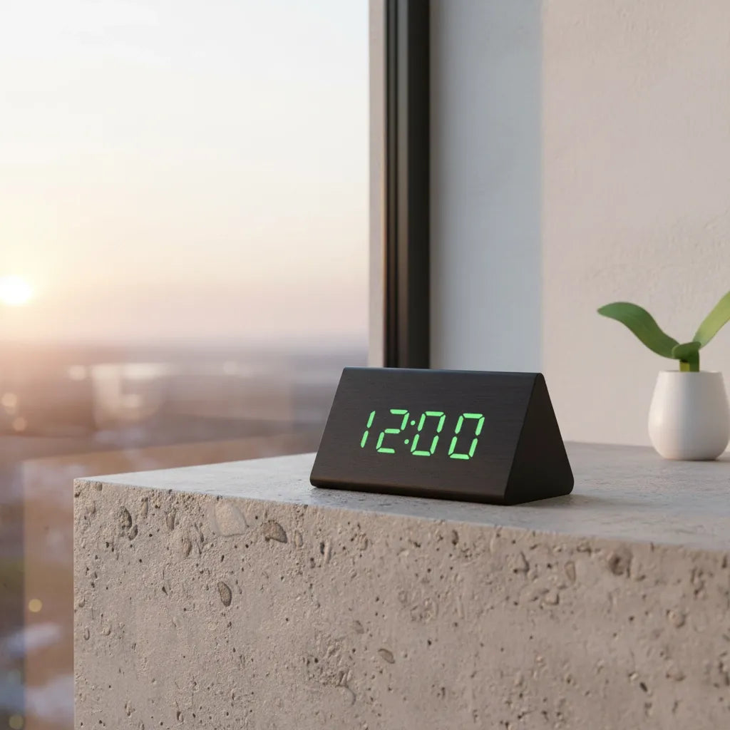 Réveil Bois Noir Numérique