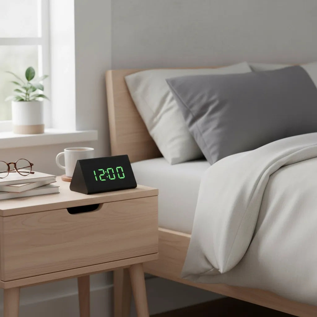 Réveil Bois Noir Numérique