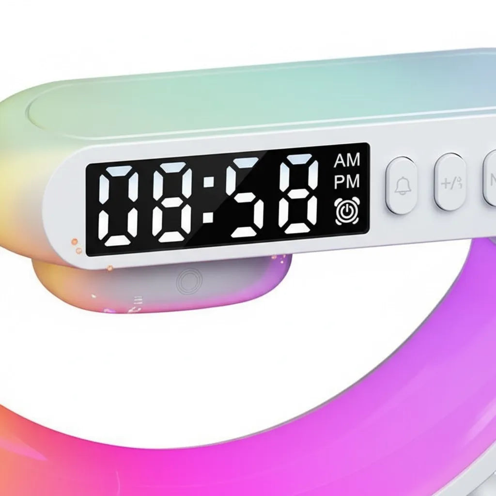 Réveil Chargeur Induction Avec Lampe Bluetooth