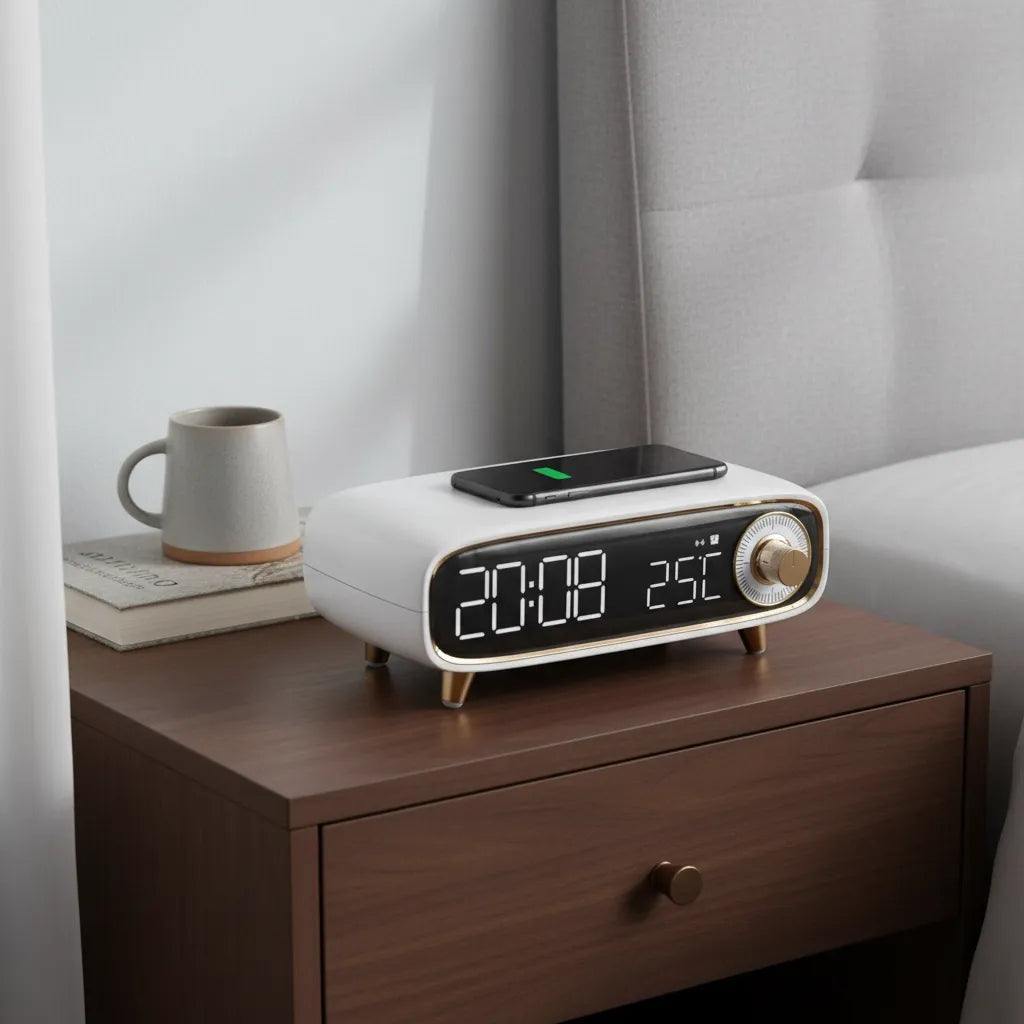 Réveil Chargeur Induction Bluetooth 5.0
