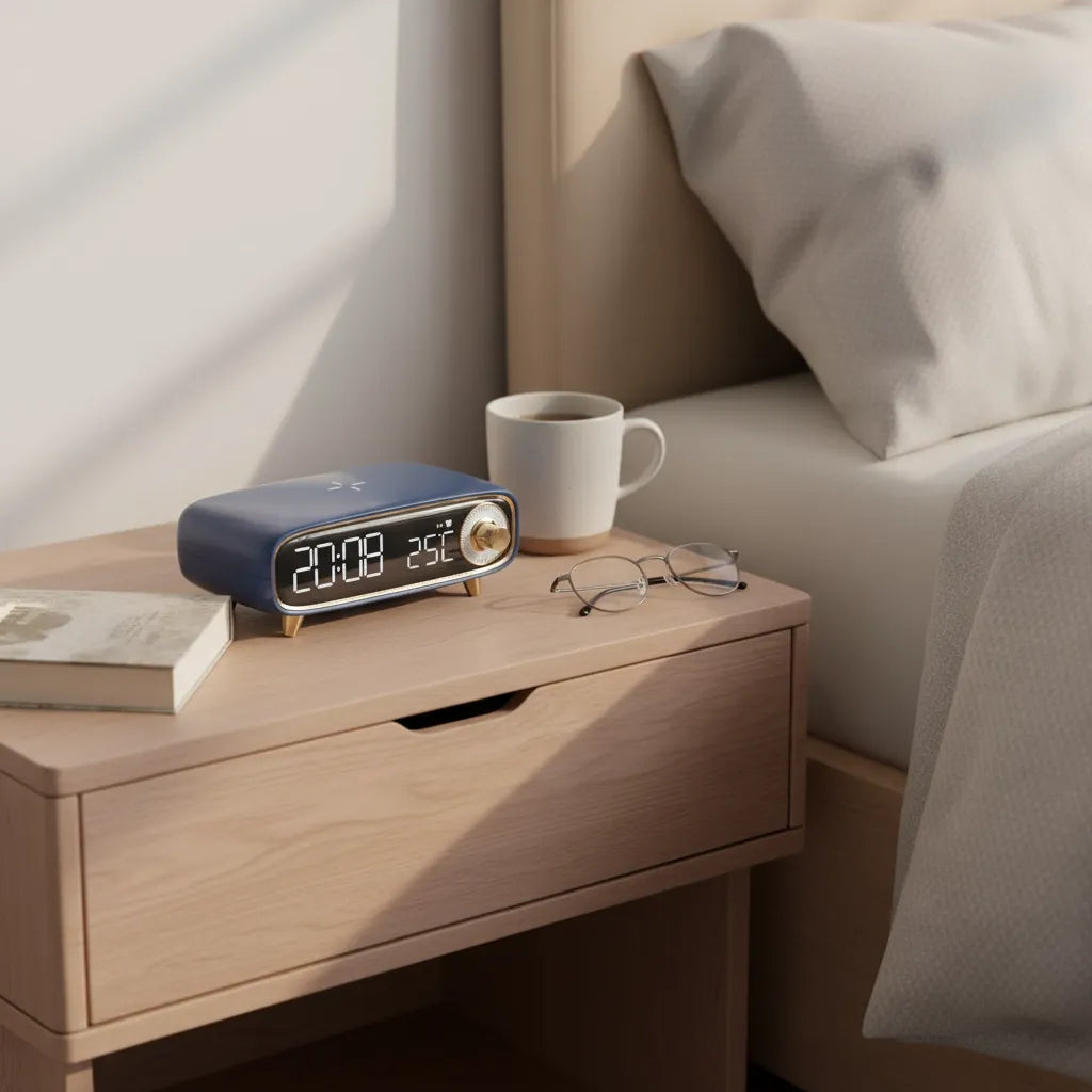 Réveil Chargeur Induction Bluetooth 5.0