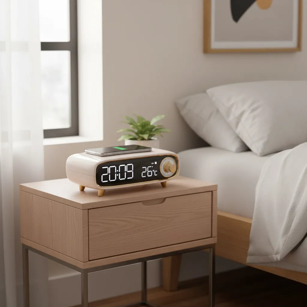 Réveil Chargeur Induction Bluetooth 5.0