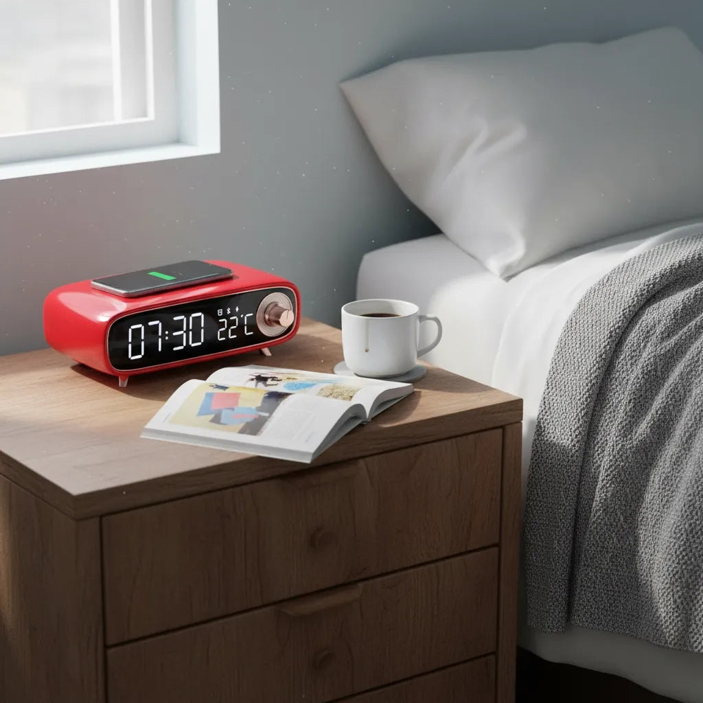 Réveil Chargeur Induction Bluetooth 5.0