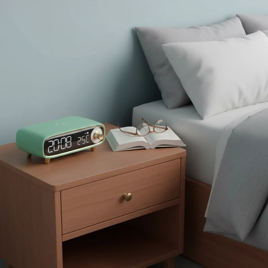 Réveil Chargeur Induction Bluetooth 5.0