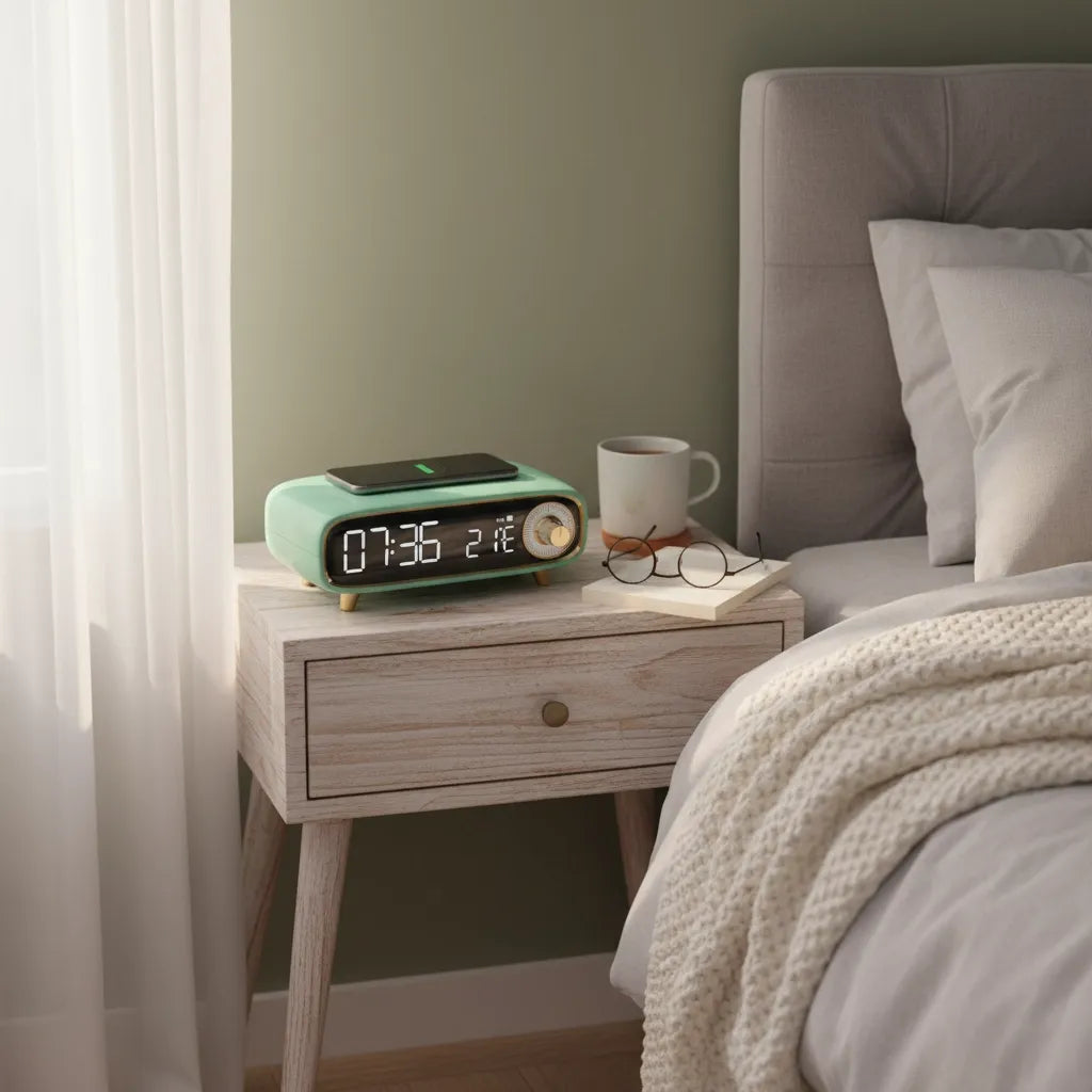 Réveil Chargeur Induction Bluetooth 5.0