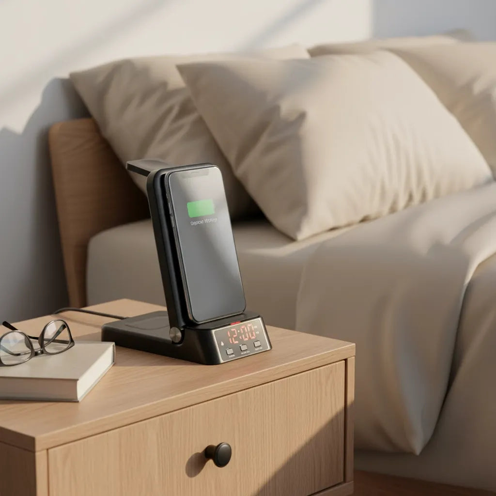 Réveil Chargeur Induction Vertical Numérique