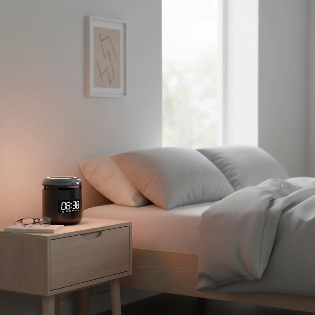 Réveil Connecté Bluetooth Noir Avec Veilleuse