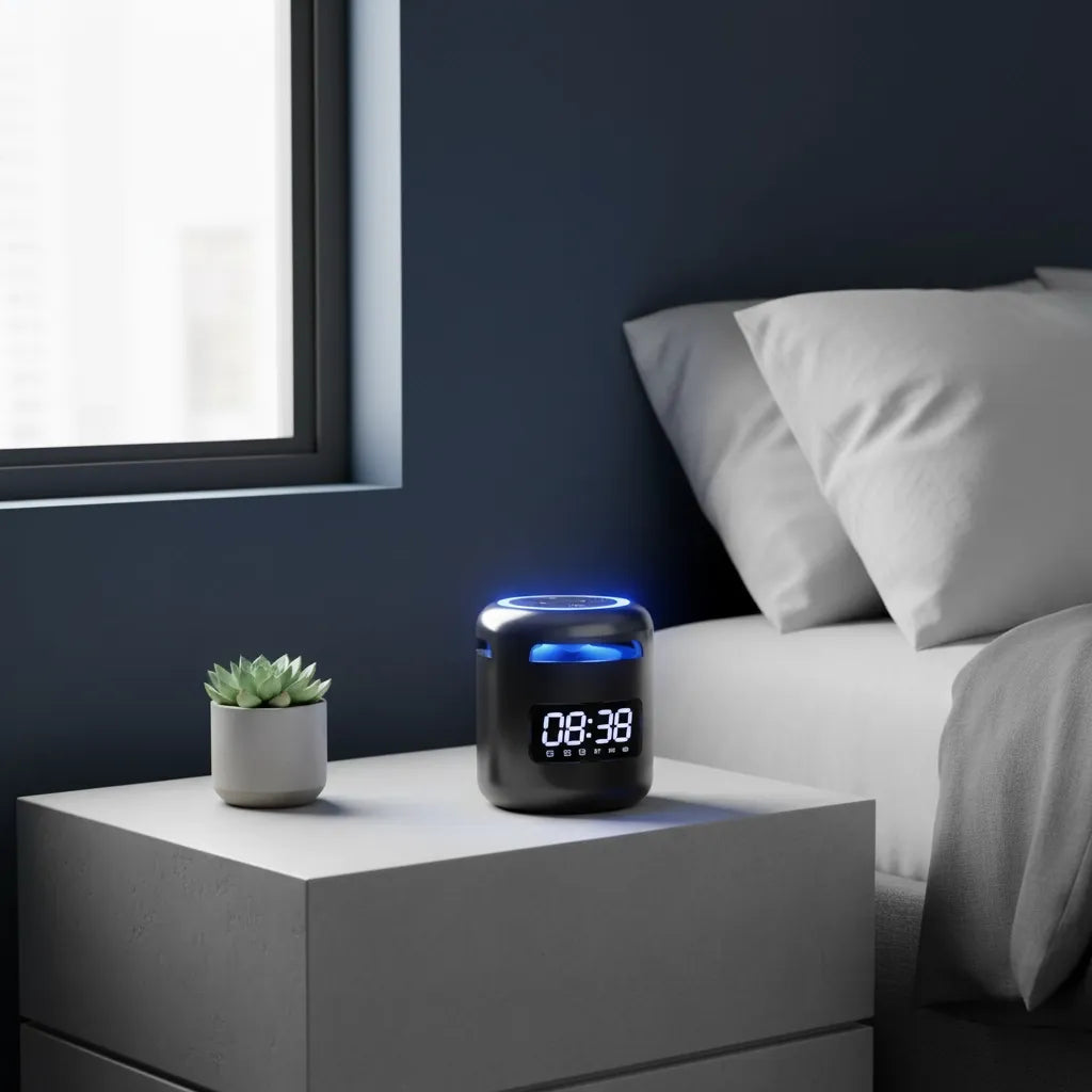 Réveil Connecté Bluetooth Noir Avec Veilleuse