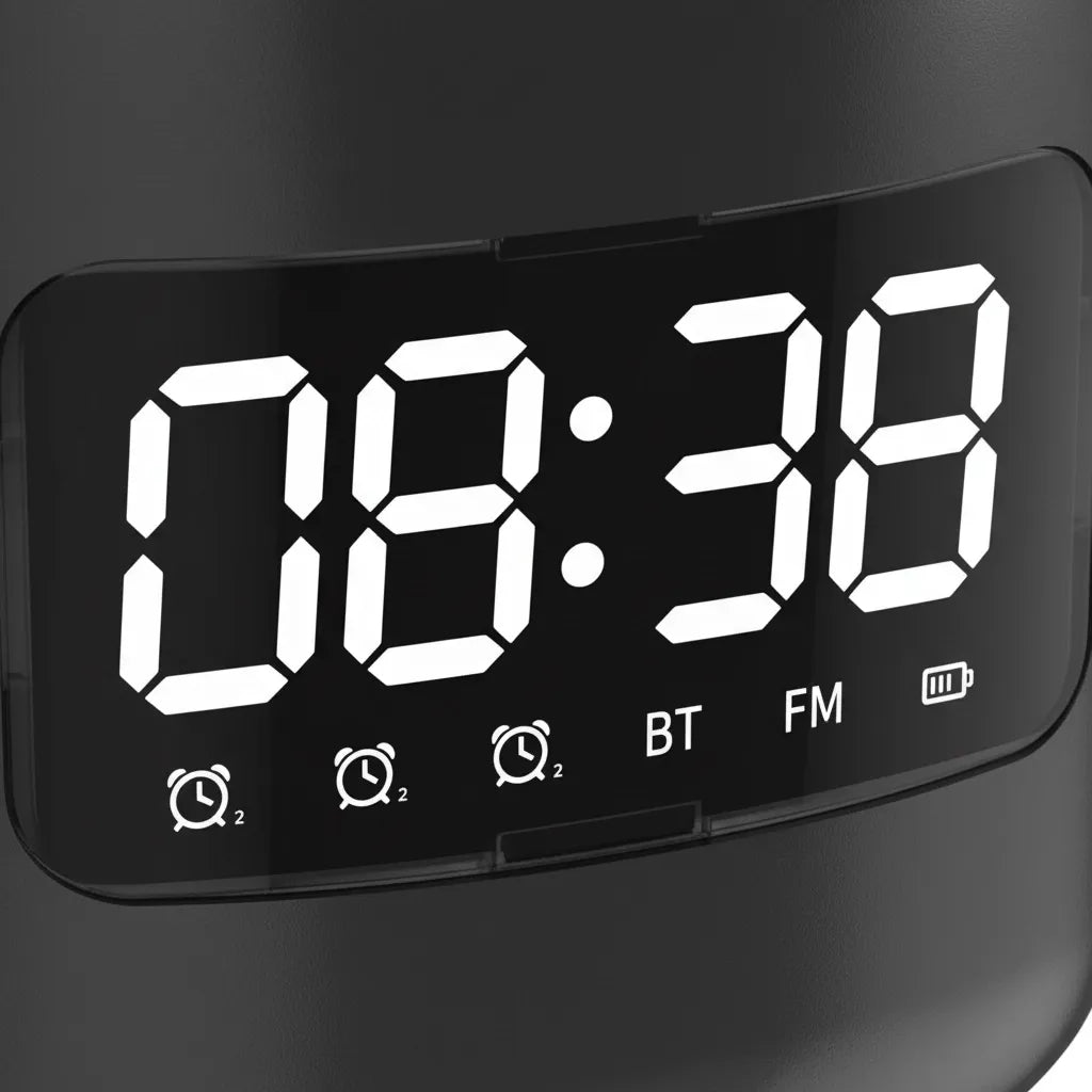 Réveil Connecté Bluetooth Noir Avec Veilleuse