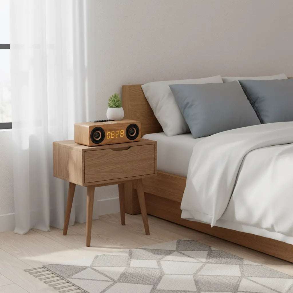 Réveil Connecté Bois Clair