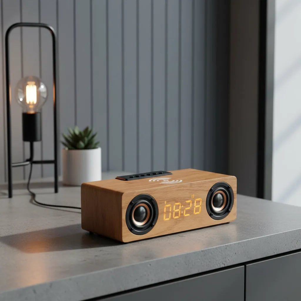 Réveil Connecté Bois Clair
