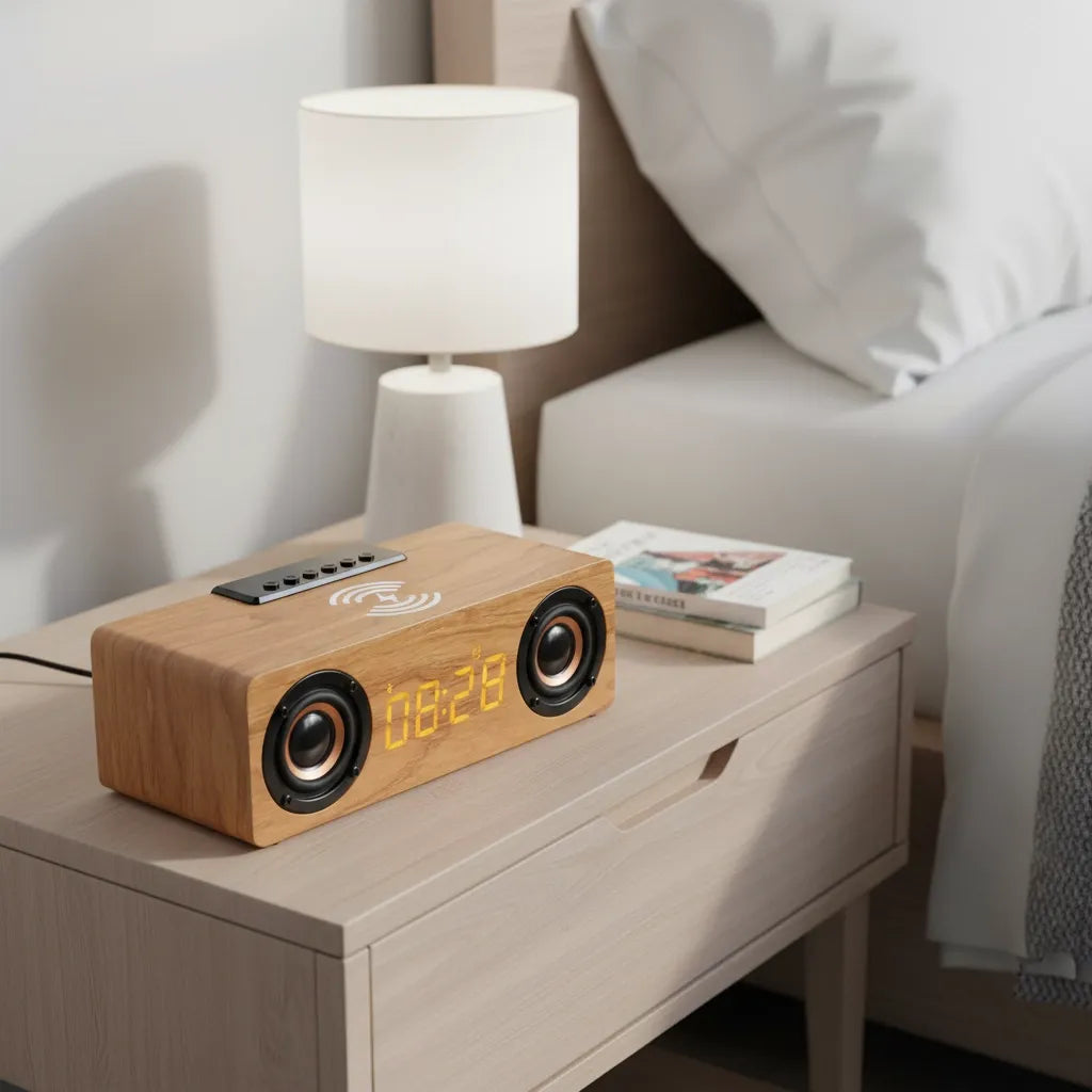 Réveil Connecté Bois Clair