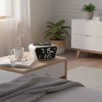 Réveil Connecté Chargeur Induction Blanc Numérique