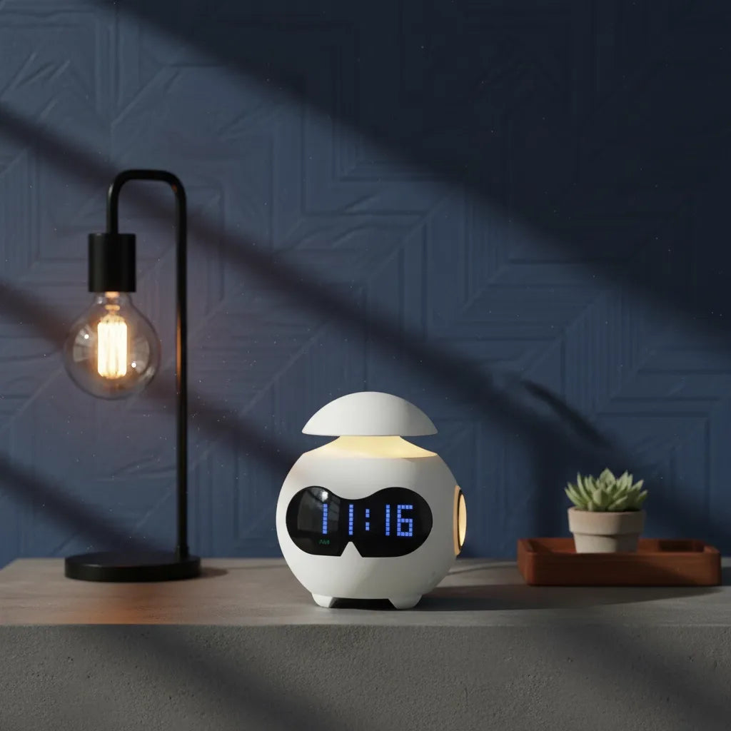 Réveil Connecté Jour/Nuit avec Haut Parleur