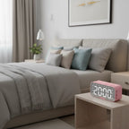 Réveil Connecté Rose Avec Haut-Parleur