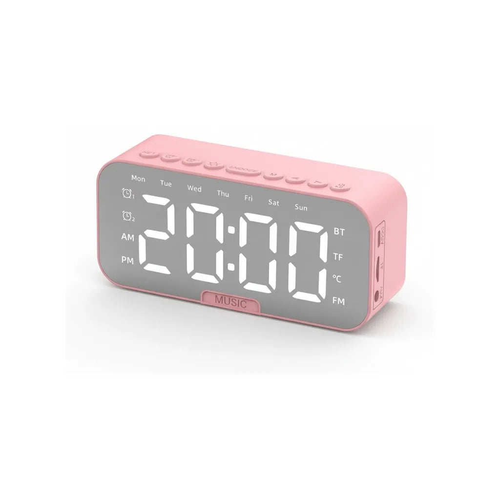 Réveil Connecté Rose Avec Haut-Parleur