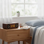 Réveil Connecté Vintage en Bois