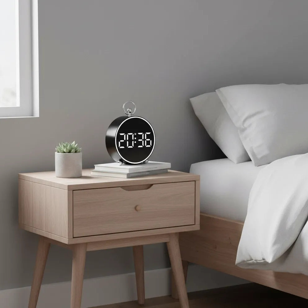 Réveil Digital avec Température en Métal