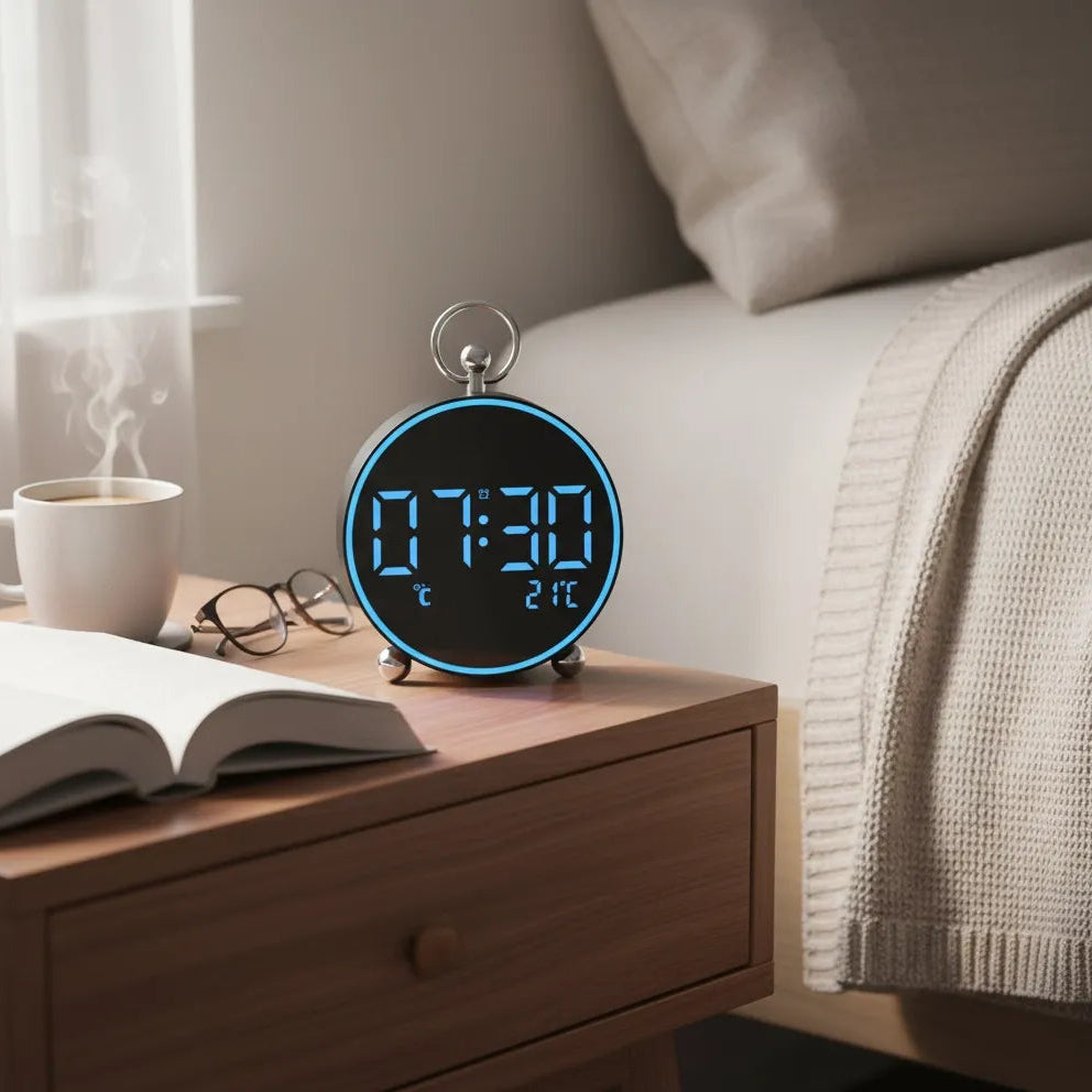 Réveil Digital avec Température en Métal