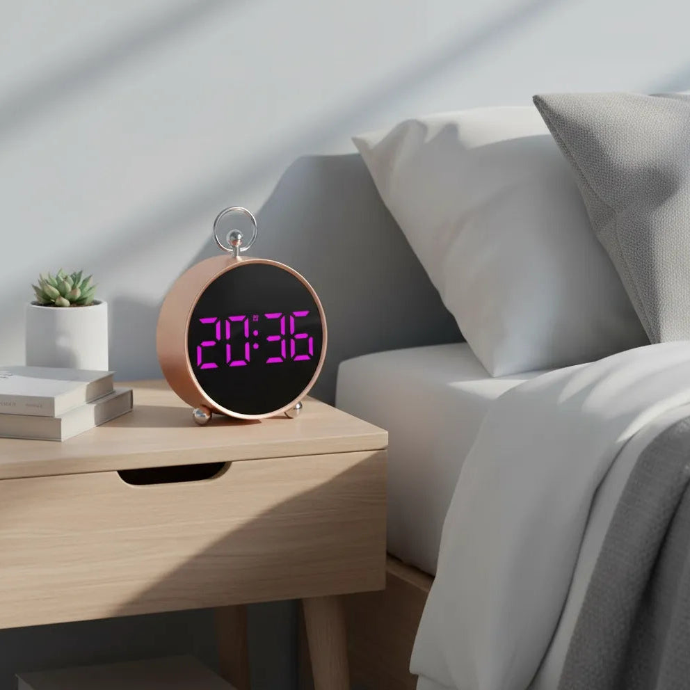 Réveil Digital avec Température en Métal