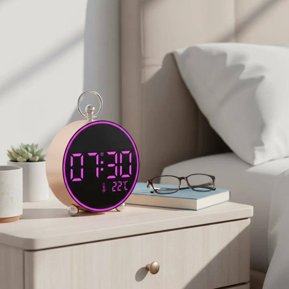 Réveil Digital avec Température en Métal