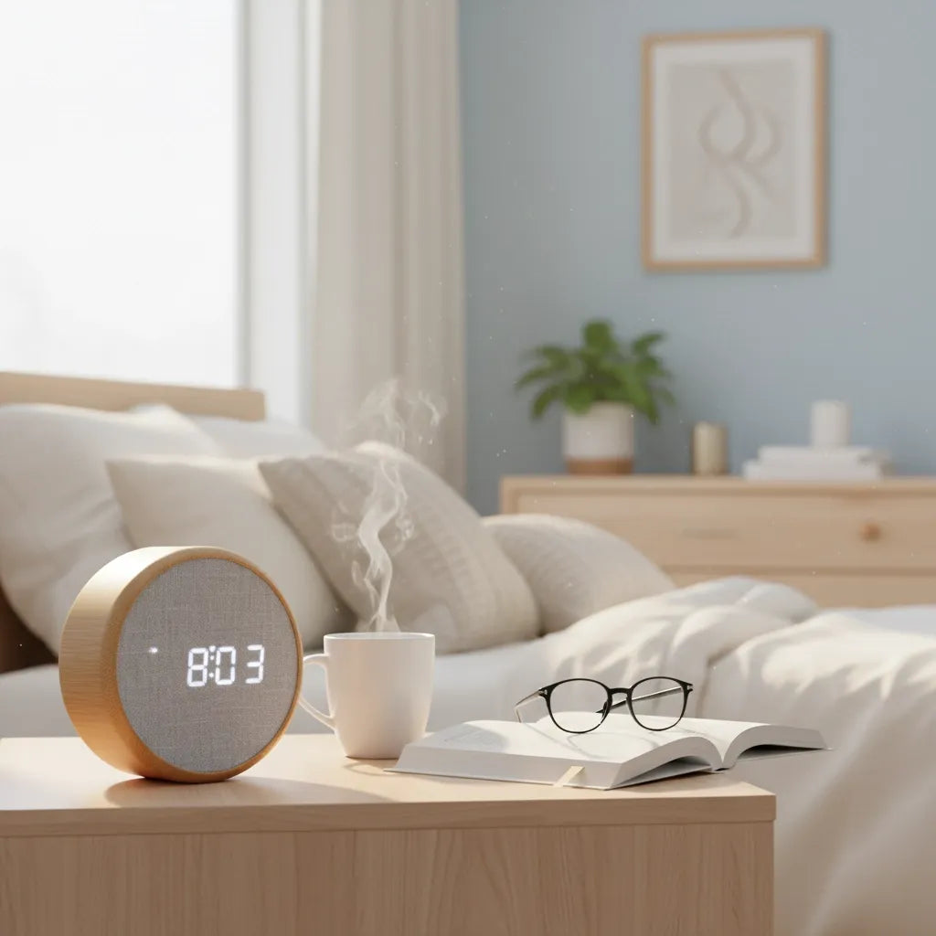 Réveil Digital Bois Led Élégant