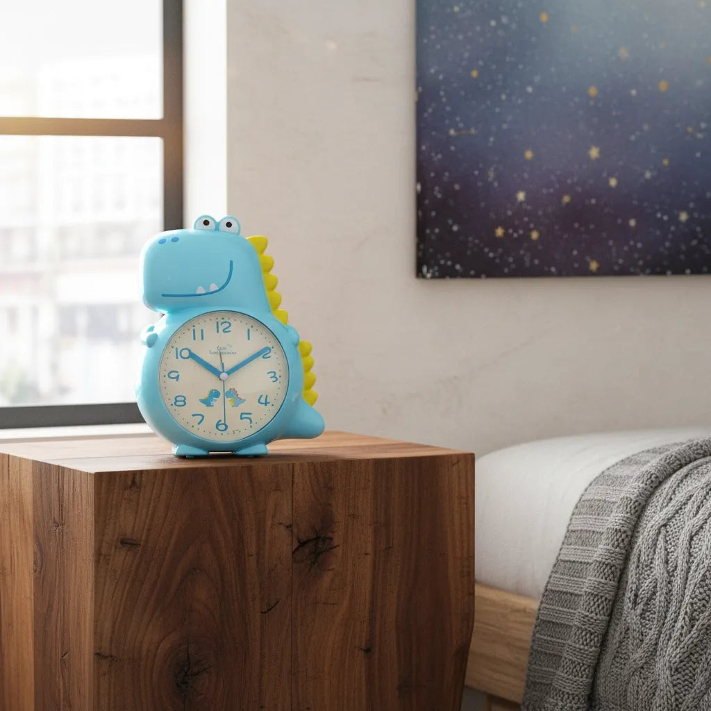 Réveil Dinosaure Analogique Bleu Quartz