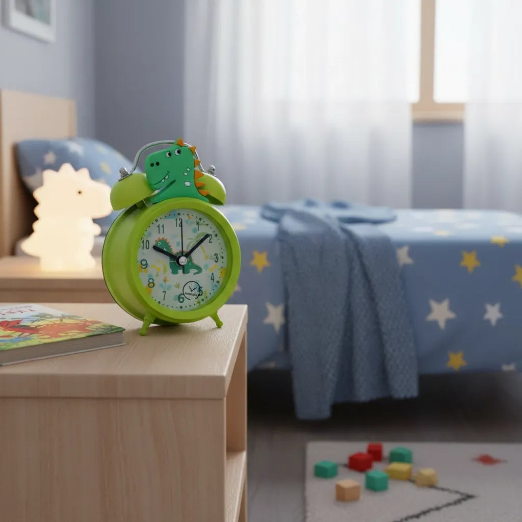 Réveil Dinosaure Vert avec Double Cloche